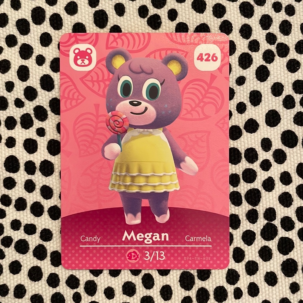 Genuine ACNH Megan amiibo card